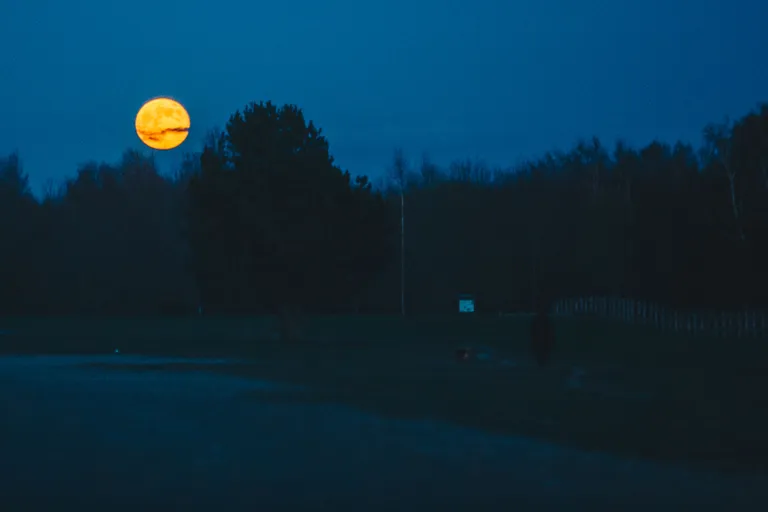 Taevasse tõusnud kuu paistis tavatult suurena.