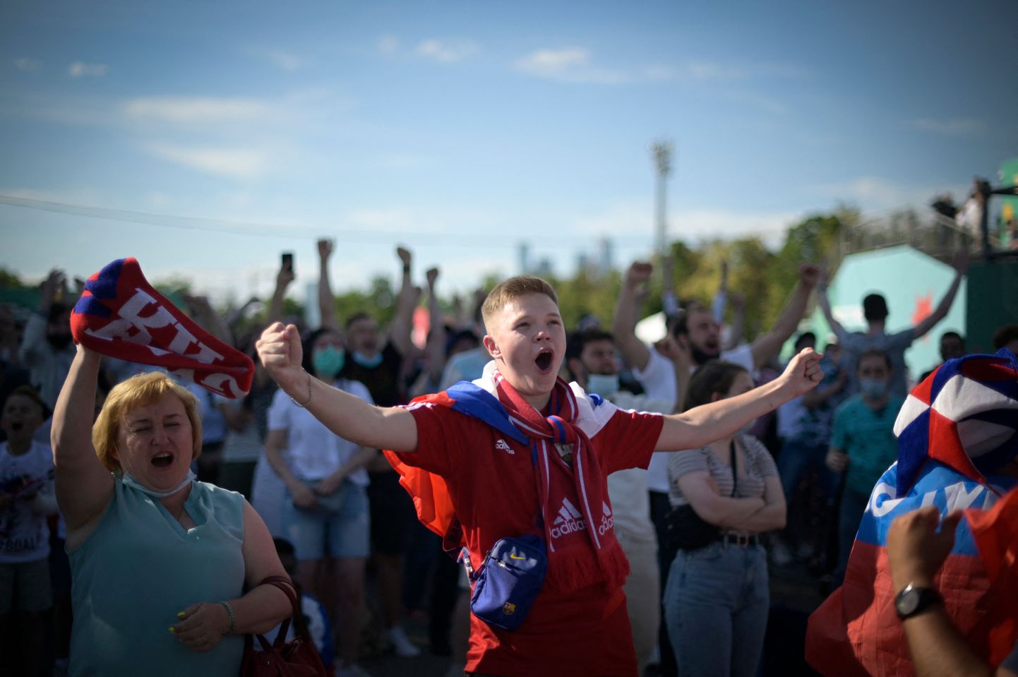 Futbola fani Maskavā, Krievijā. Ilustratīvs foto