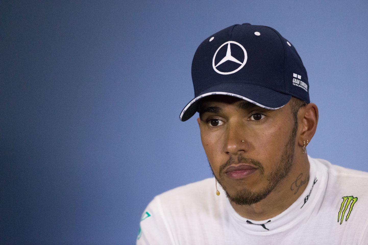 Lewis Hamilton (GBR) Mercedes AMG F1 in the post race FIA Press Conference.
08.07.2018. Formula 1 World Championship, Rd 10, British Grand Prix, Silverstone, England, Race Day.
Photo credit should read: XPB/Press Association Images.