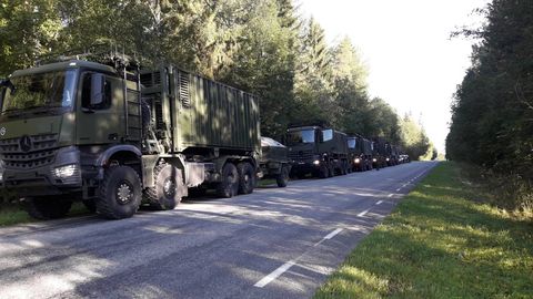 Военнослужащие ВВС Эстонии возвращаются с учений в Польше