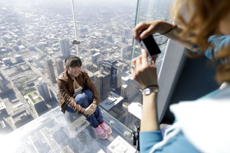 Chicago Willis Toweri 103. korrusel, 412 meetri kõrgusel asuv klaasvaateplatvorm