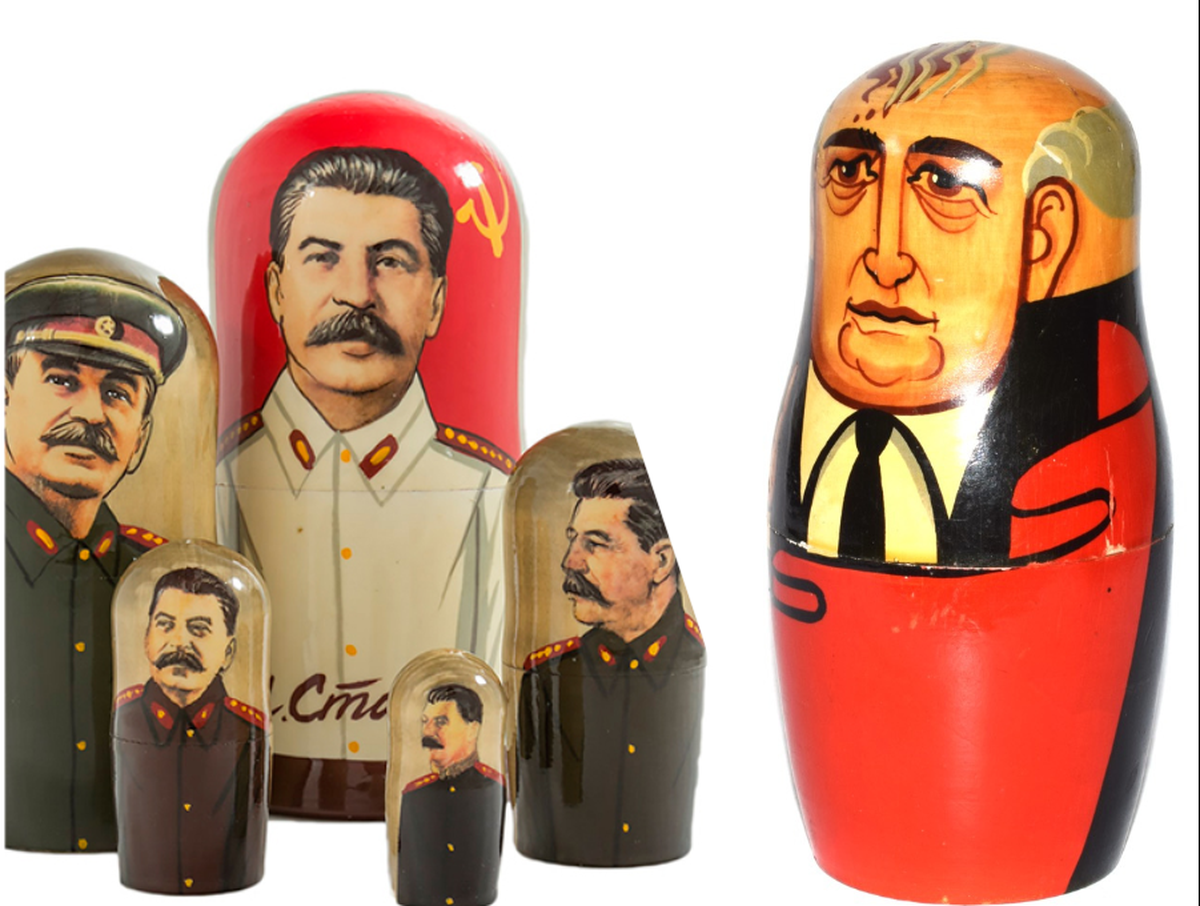 На Руси матрешечных дел мастера Сталина уважают, а Горбачева - высмеивают. 