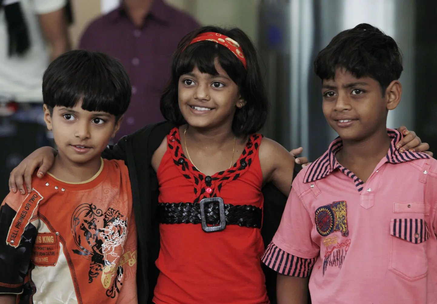 «Rentslimiljonäri» lapsstaarid (vasakult): Ayush Mahesh Khedekar, Rubina Ali ja Azharuddin Mohammed Ismail