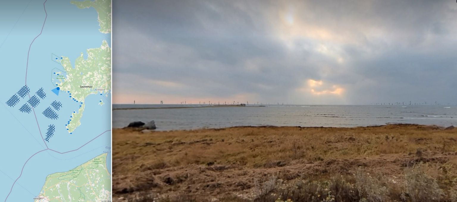 VAADE MERELE Lääne-Saaremaal, kui tuulepargialal oleksid 300 meetrised generaatorid.