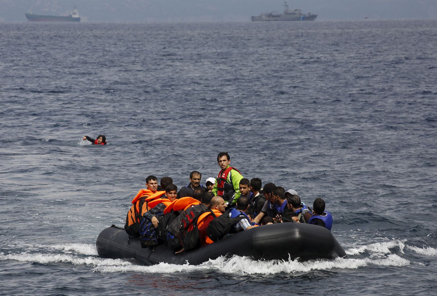 Süüria põgenikud Egeuse merel