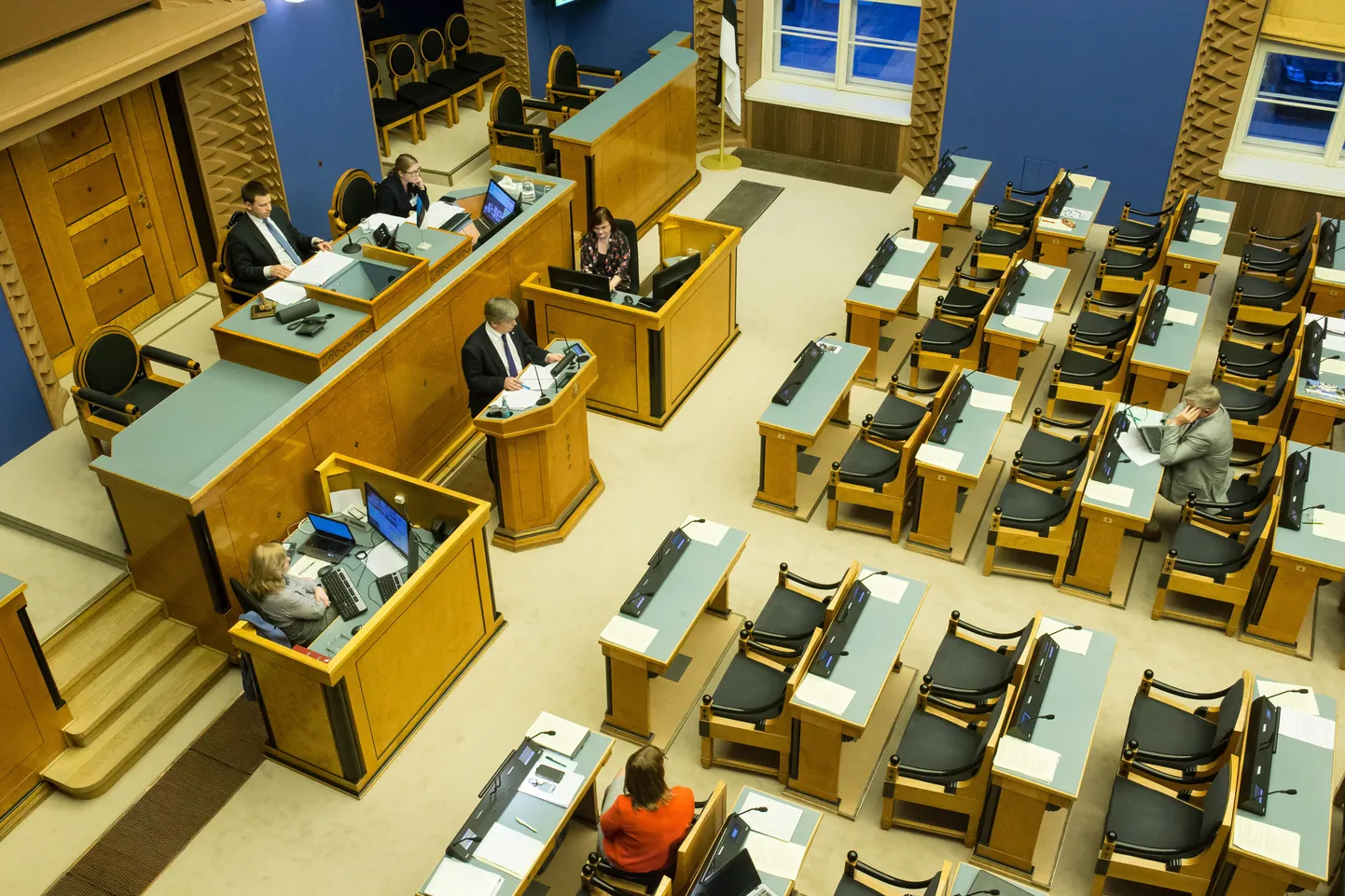 Taotluse hinnata haldusreformi seaduse vastavust põhiseadusele esitas Riigikohtule tänavu juulis Kõpu vald. Pildil riigikogu istungisaal.