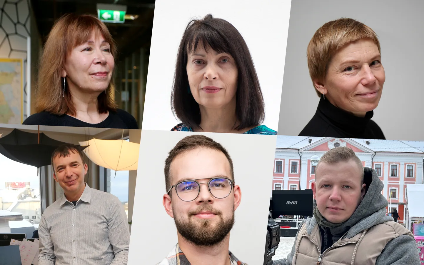 Ülevalt vasakult: keeletoimetaja Ene Nagelmaa, ajakirjanik Aime Jõgi, kujundaja Lii Ranniku, ajakirjanik Jüri Saar, ajakirjanik Veiki Ojaperv, reporter-toimetaja Jürgen Puistaja.