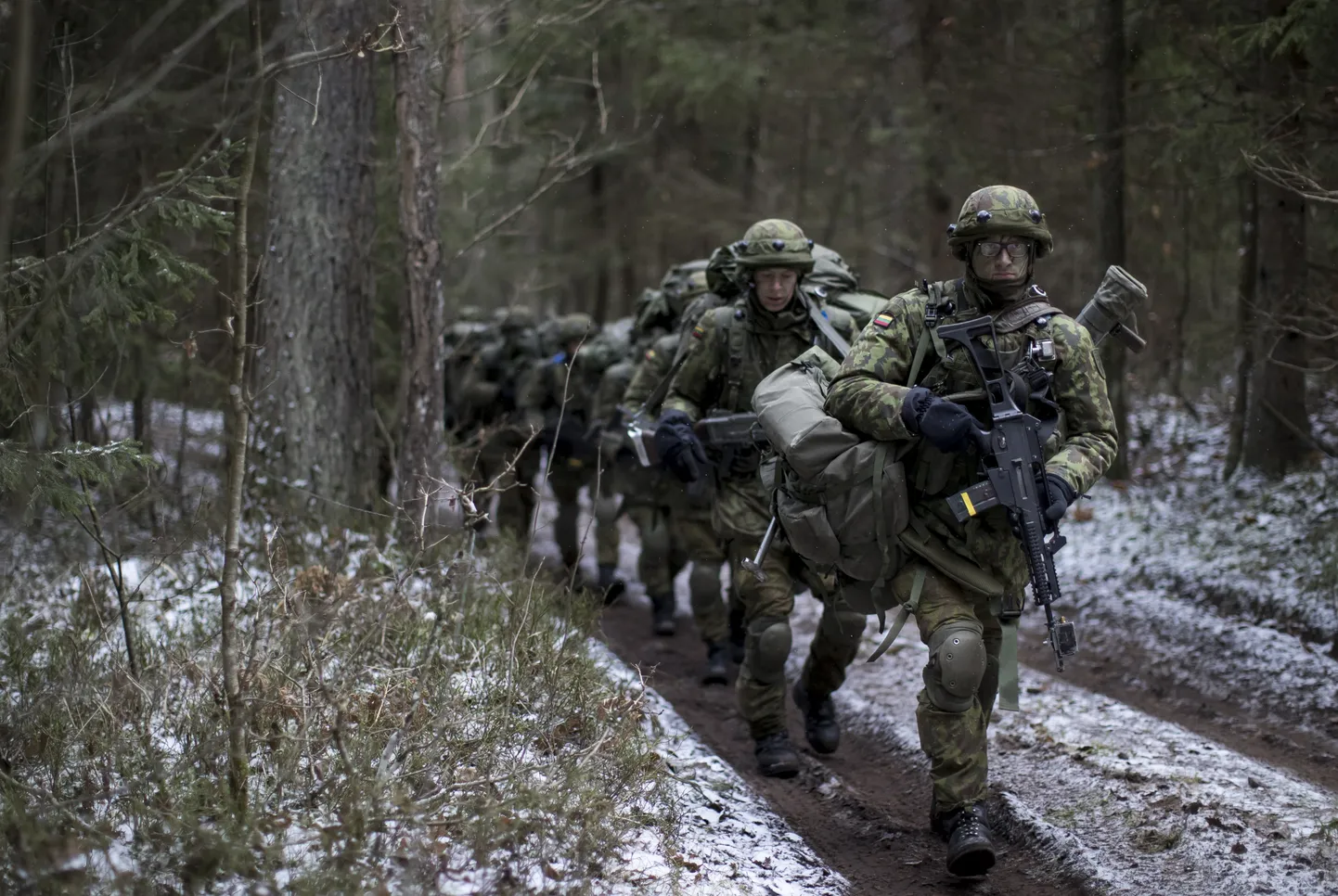 Leedu ajateenijad NATO õppuse ajal Rukla sõjaväebaasi lähistel 2016. aastal.