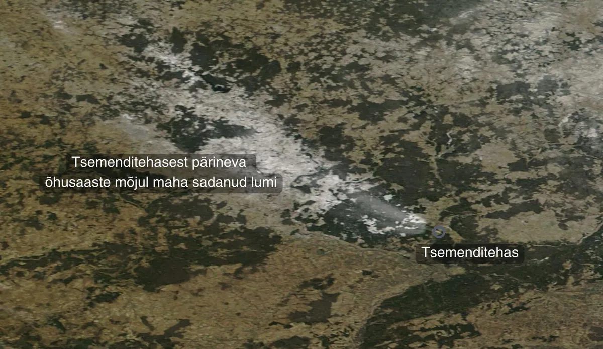 Õhusaaste mõjul toimuv lume teke ja pilvede peegeldumise muutus.