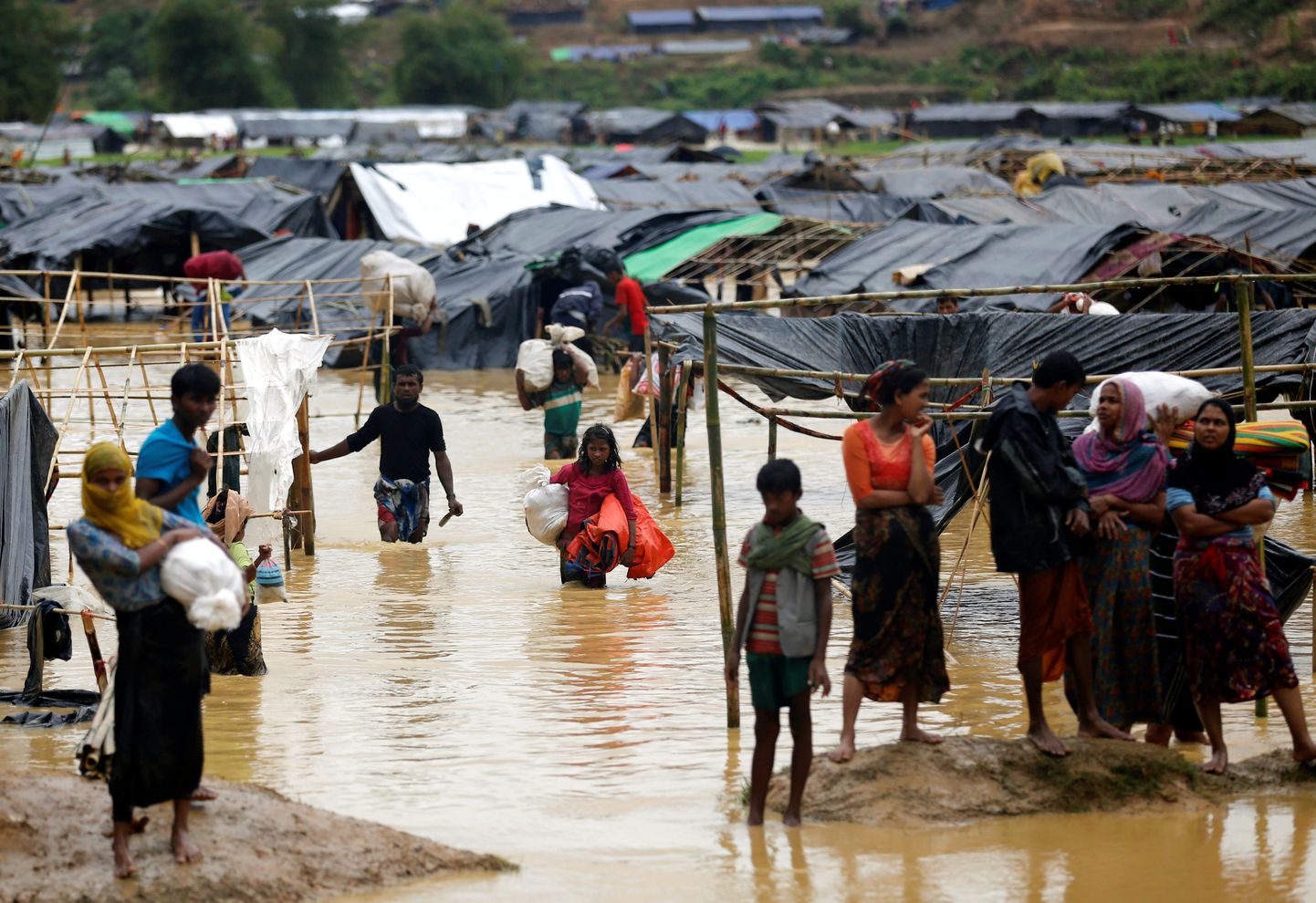 Mussoonvihmadest põhjustatud üleujutus maailma suurimas pagulaslaagris Kagu-Bangladeshis.