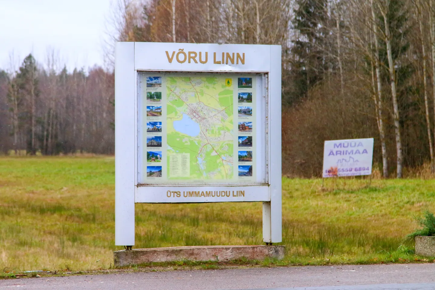 Võru piirkonna kaart ja infotahvel.
