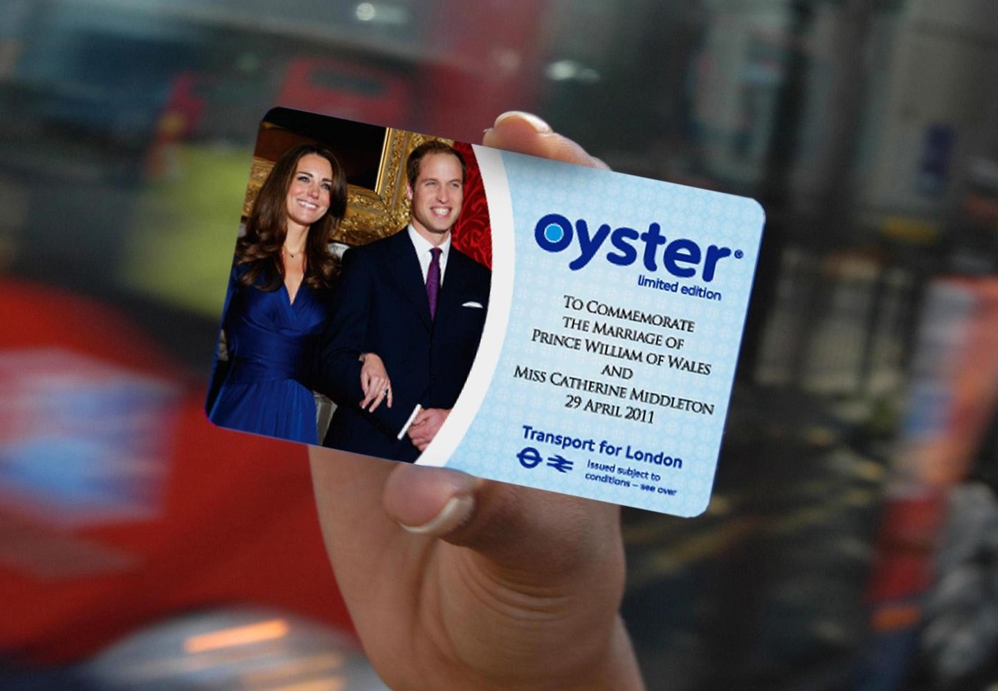 Kuninglike pulmade meenutusena välja antud Londoni ühistranspordi kaardid - Oyster cards