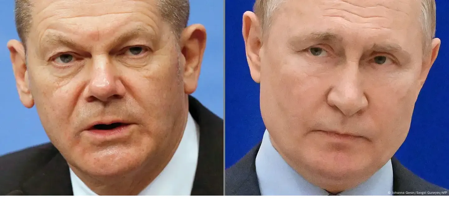 Олаф Шольц и Владимир Путин