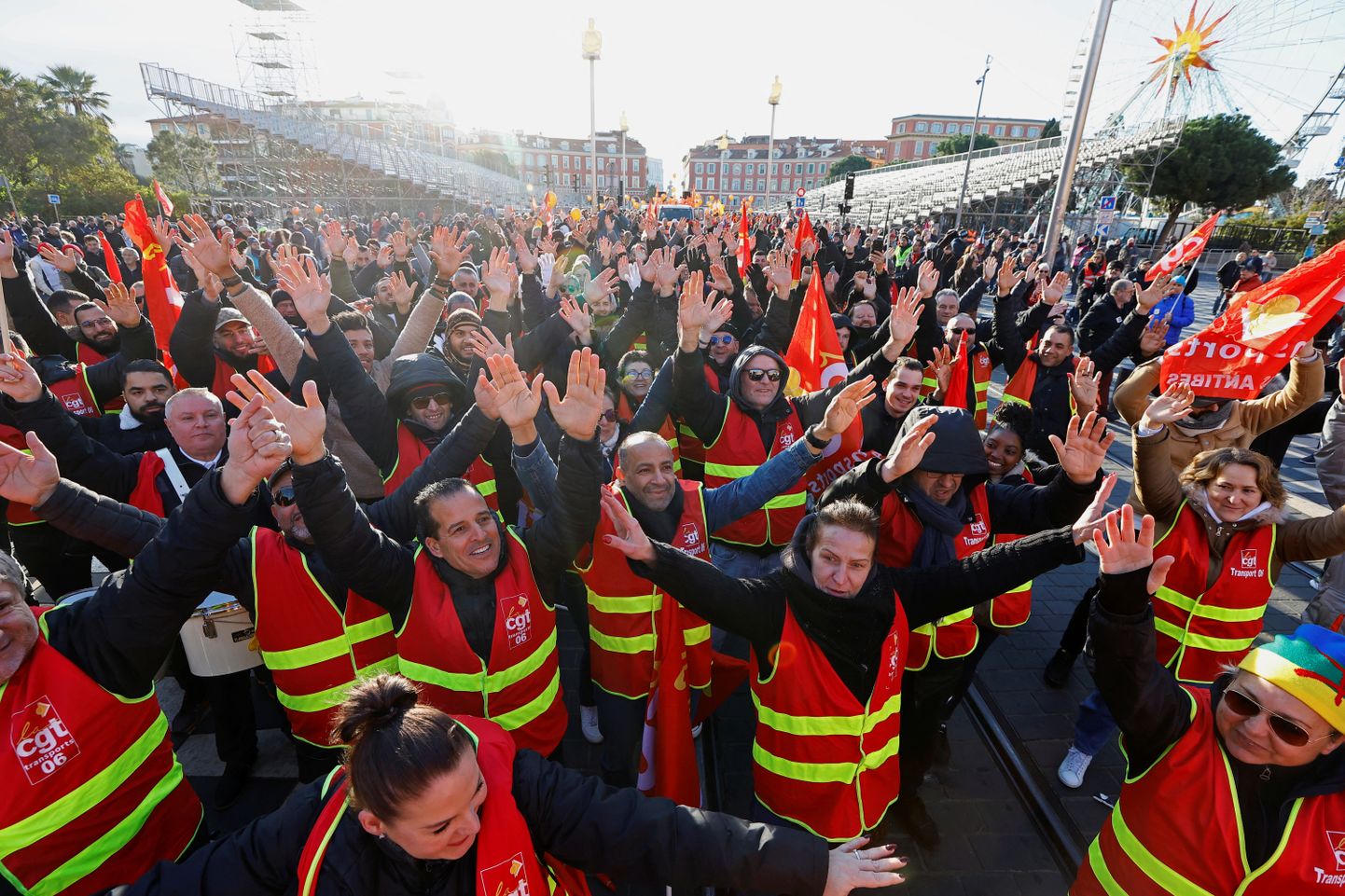 Ametiühingute meeleavaldus pensioniea tõstmise vastu, Nice, 19. jaanuar 2023. a.