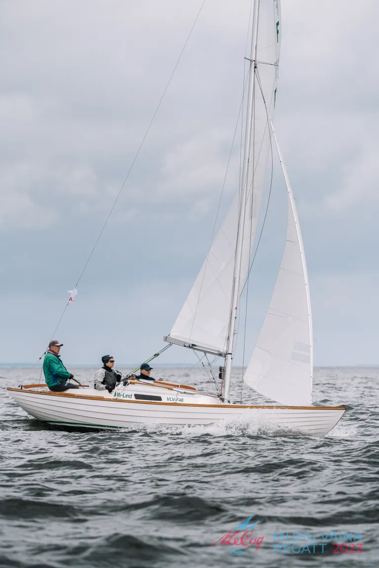 Folkboot W-Lind, Tiit Riisalo, Signe Riisalo, Vaiko Vooremaa - A. Le Coq 66. Muhu Väina regatt 2023