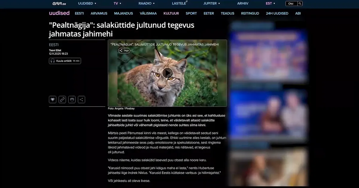 Pärnumaa jahindust on juba nädalaid räsinud skandaal, mis sai avaliku tähelepanu osaliseks 11. novembril 2025, kui eetrisse jõudis telesaade «Pealtnägija». Saat