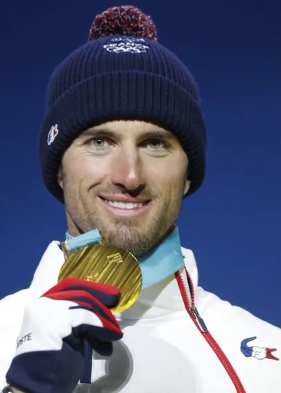 Pierre Vaultier 2018. aastal olümpiamängude medalitseremoonial.