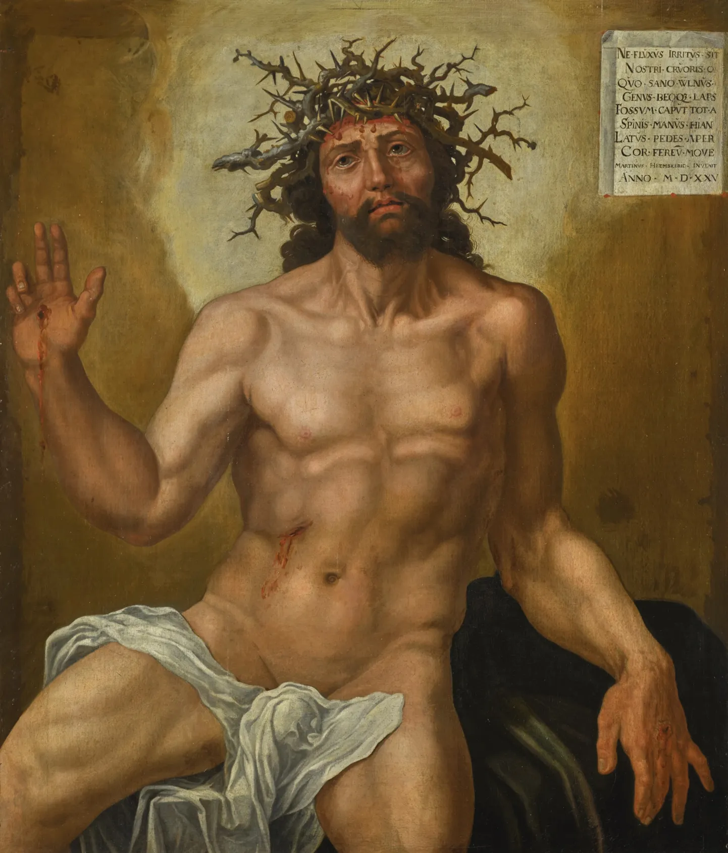Mārtens van Hēmskērks. "Cietējs". Ap 1525. gadu. Izsoļu nams "Sotheby's" šo darbu piedāvā iegādāties par 100,000 līdz 150,000 sterliņu mārciņu.