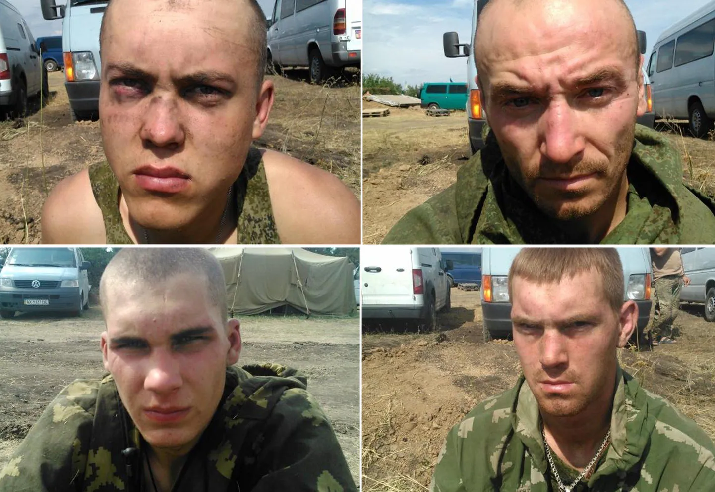 Ukraina julgeolekuteenistuse (SBU) avaldatud fotod Vene sõduritest, kes tabati Donetski oblastist.