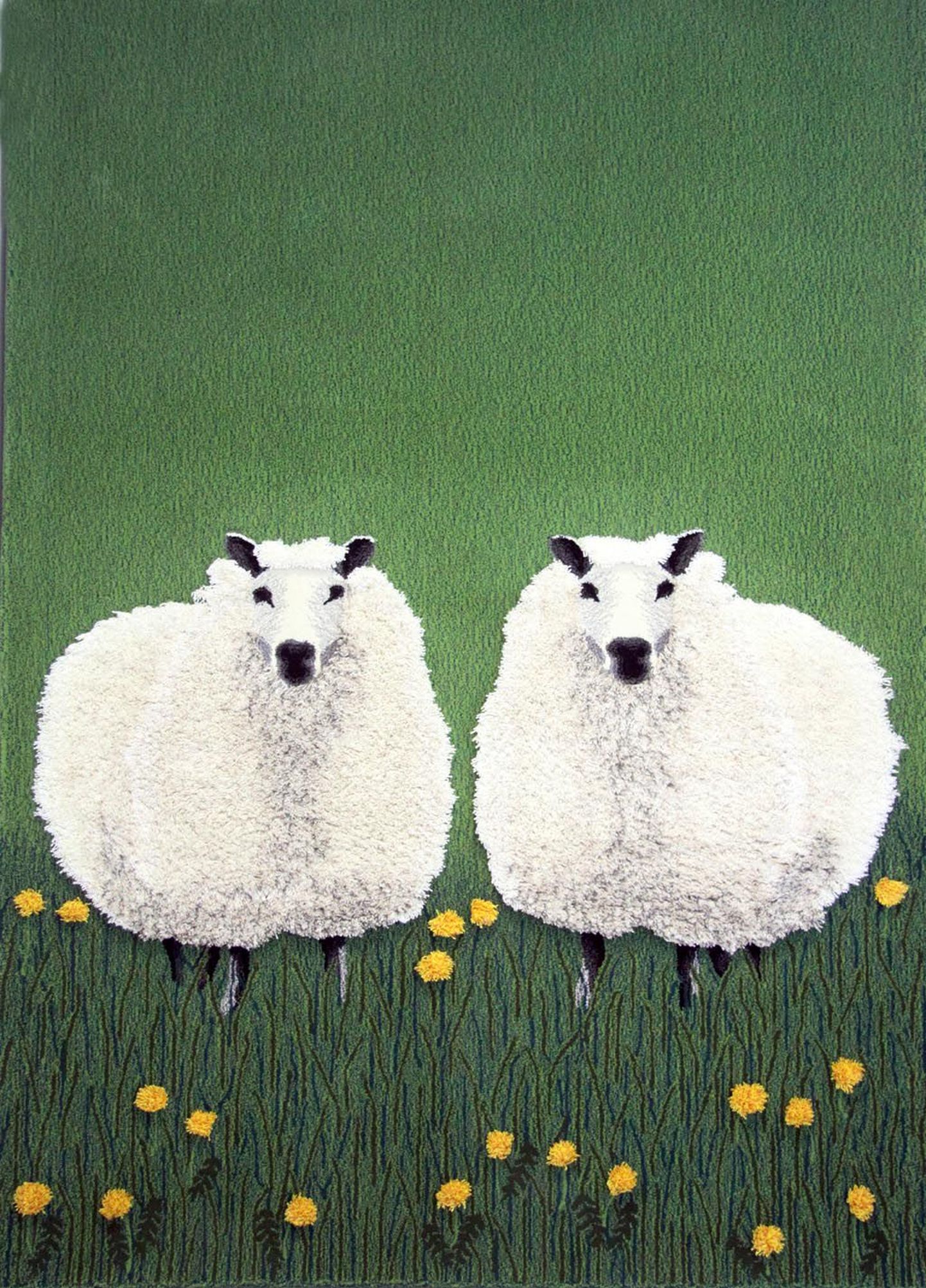 Talumajja kootud vaibal on lambad nagu maalil.