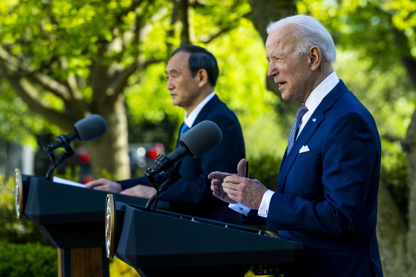 USA president Joe Biden ja Jaapani peaminister Yoshihide Suga.