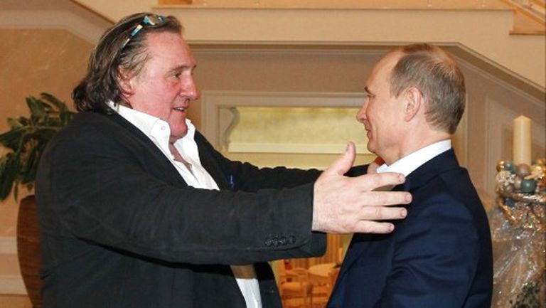 Жерар Депардье на встрече с Владимиром Путиным 