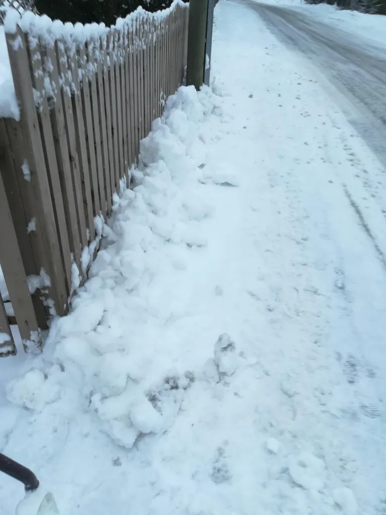 Ja selliseks jäi kõnnitee, kui linna tellimusel oli lumevaal ära veetud.