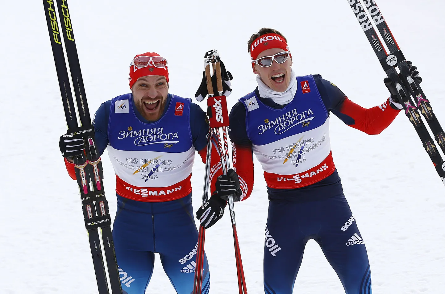 Tituleeritud sprinterid Aleksei Petuhhov ja Nikita Krjukov Faluni MMil