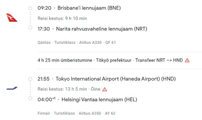 Kahe lennu vahele jäi neli tundi ja 25 minutit, kuid ühelt lennuväljalt teise reisijail õigeks ajaks jõuda ei õnnestunud.