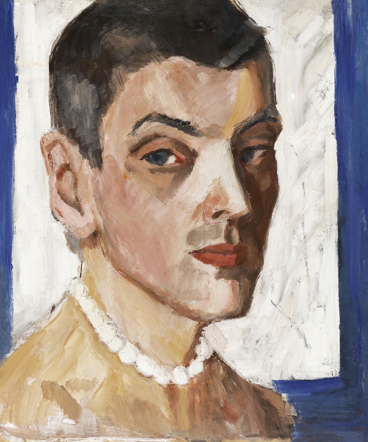 Karl Pärsimägi (1902–1942), «Autoportree pärlitega», umbes 1935, õli, Eesti kunstimuuseum.