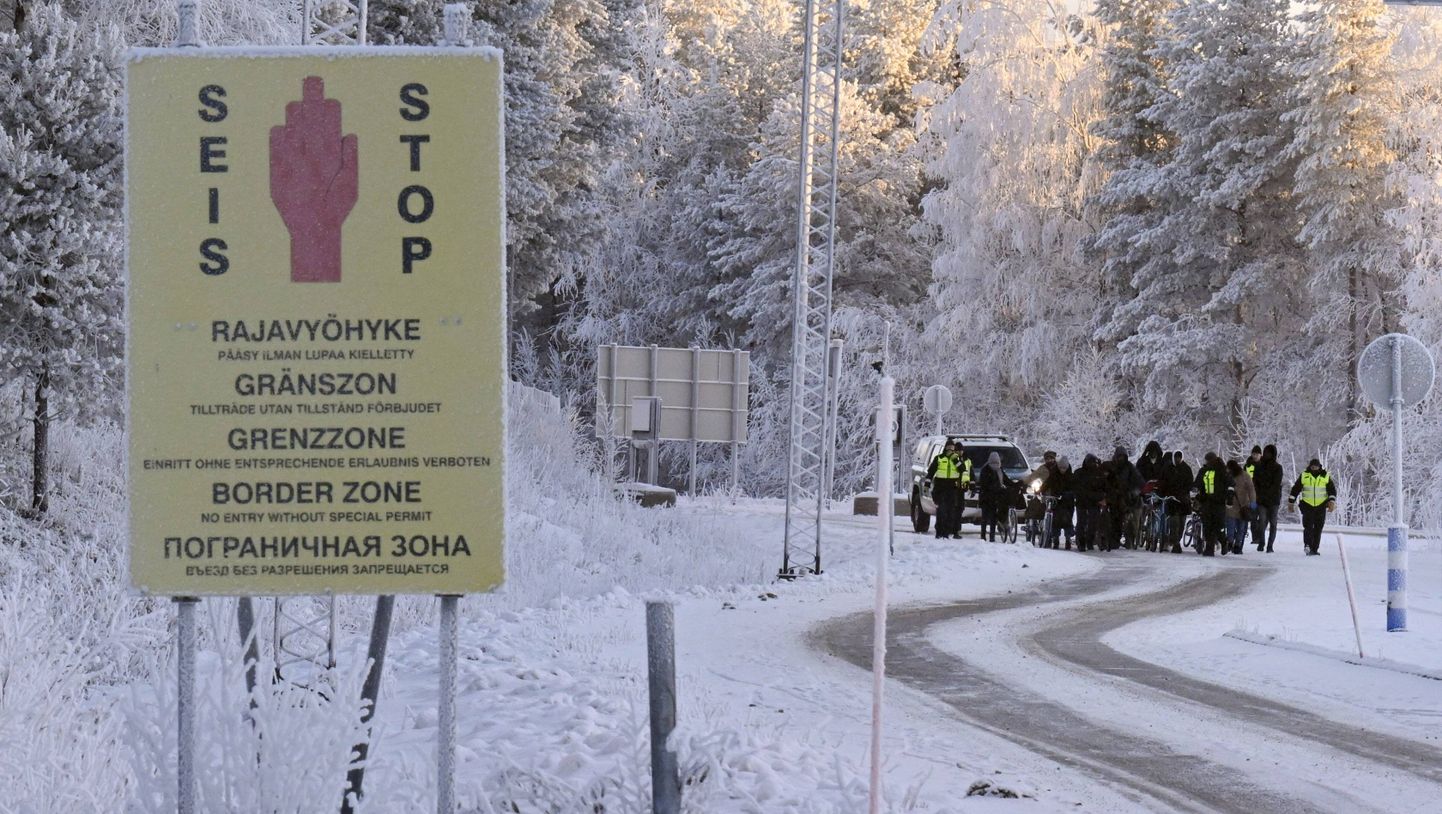 Migrandid Soome Salla piiripunktis.