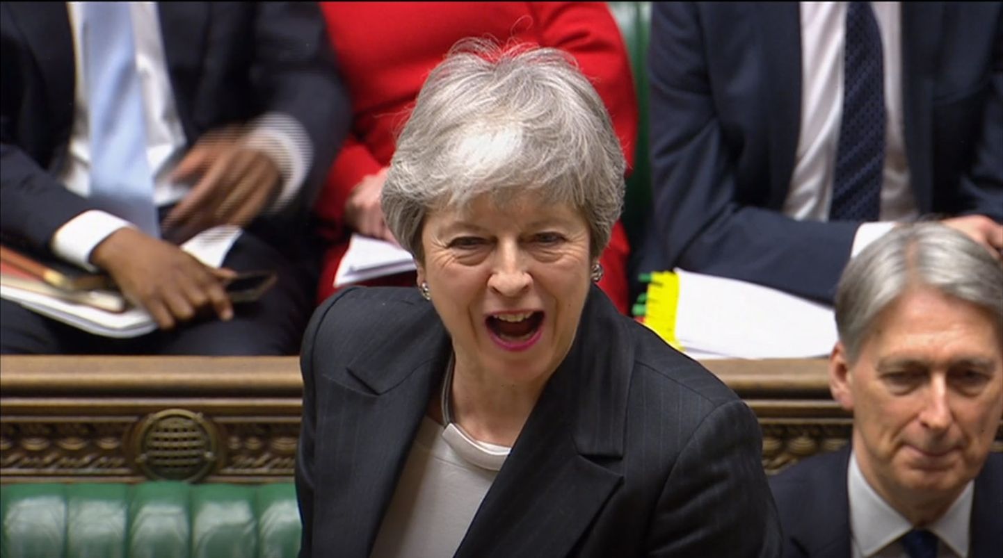 Suurbritannia peaminister Theresa May eile parlamendisaadikute ees.