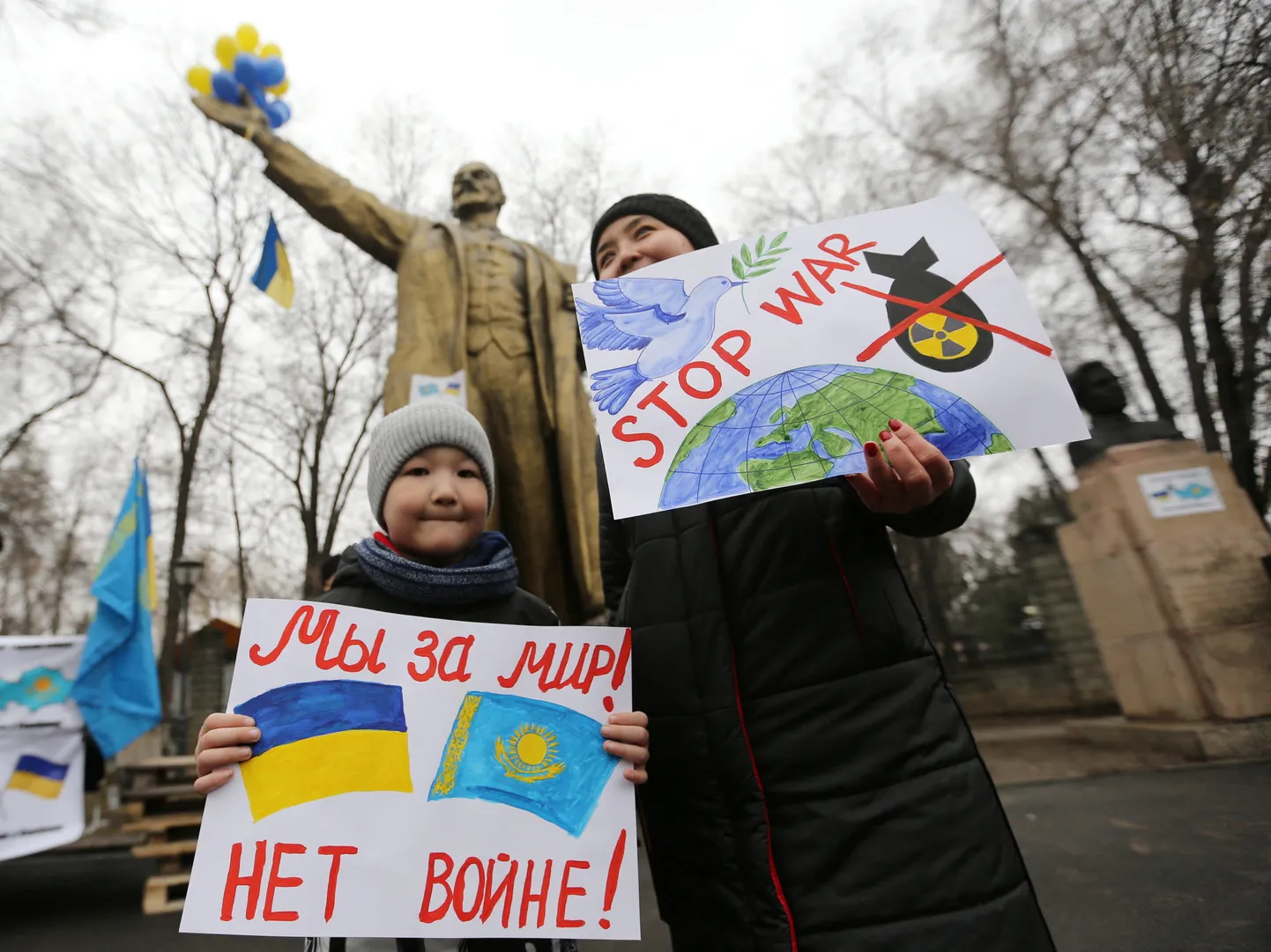 6. märtsil Almatõs toimunud meeleavaldus Ukraina toetuseks.