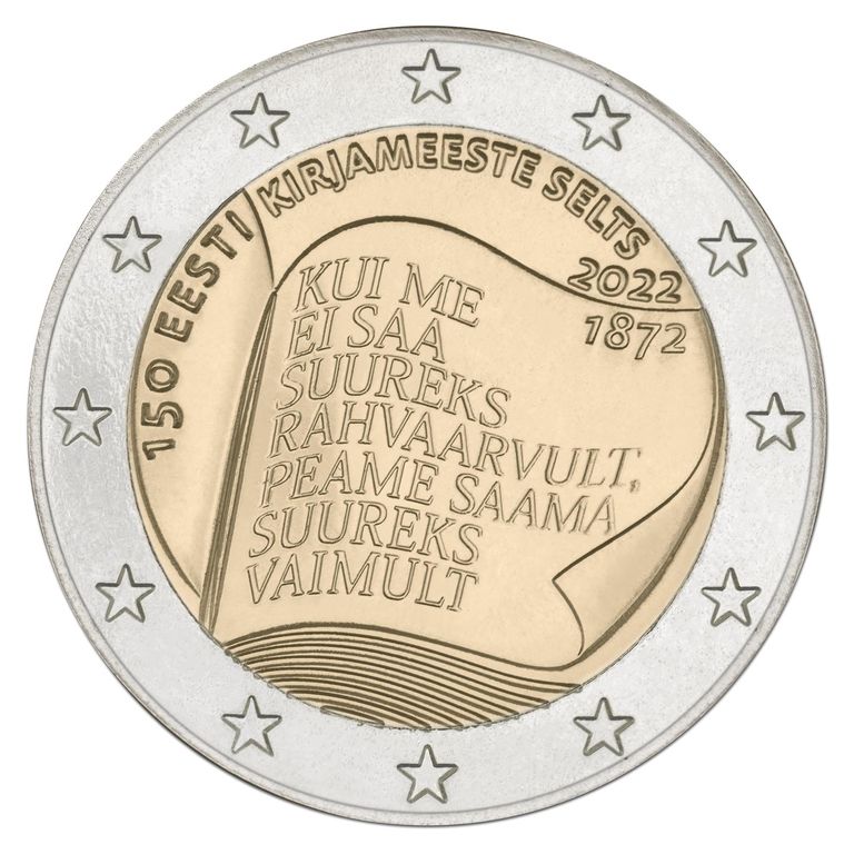 Kirjameeste seltsile pühendatud münt.