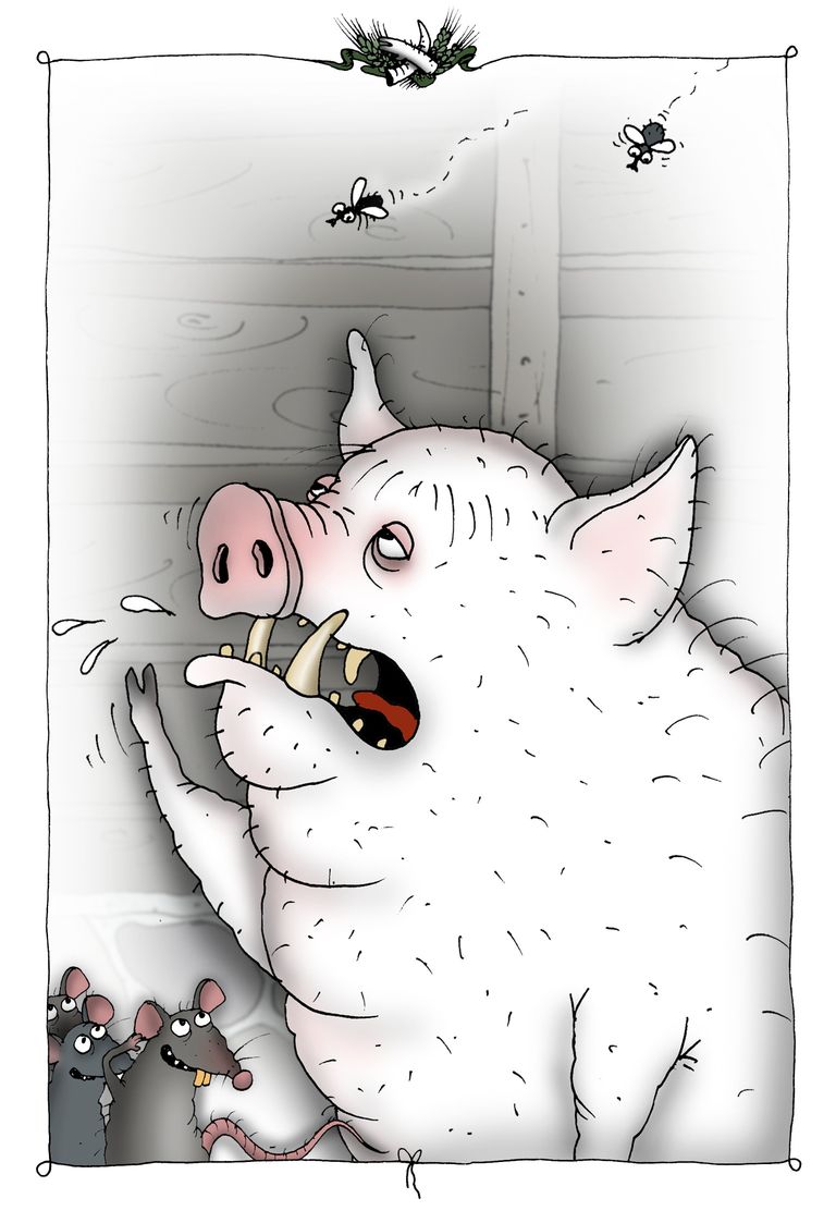 Urmas Nemvaltsi illustratsioon George Orwelli «Loomade farmis».
