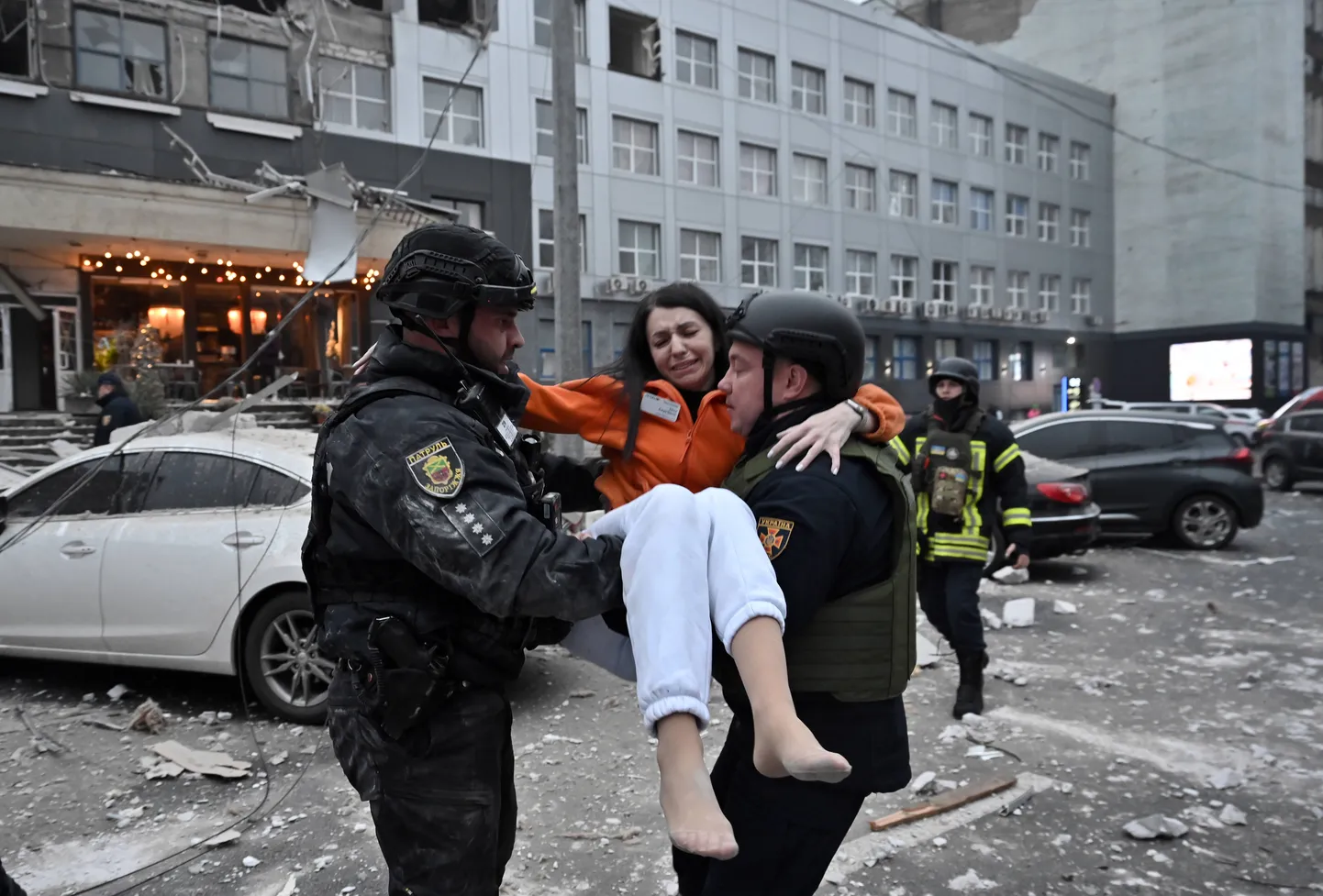 Пострадавшая в результате удара по Запорожью