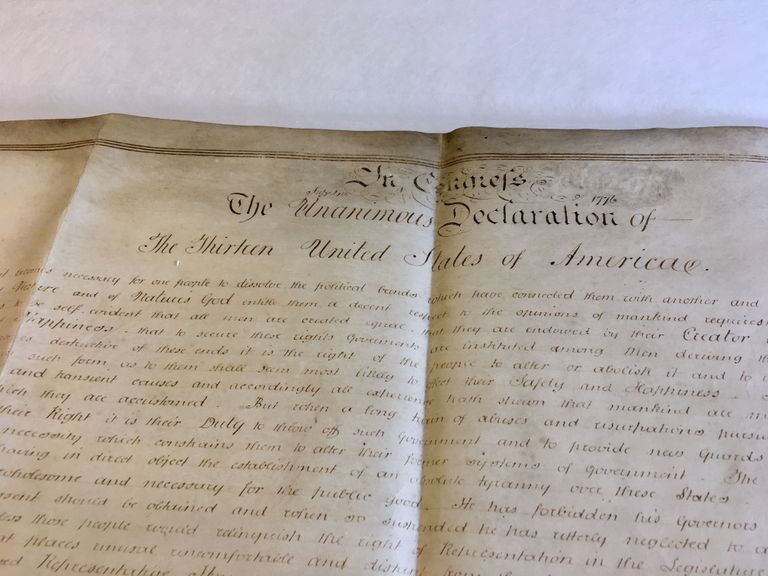 USA iseseisvusdeklaratsiooni koopia aastast 1776