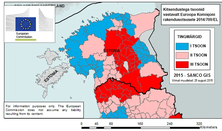 Kitsendustega tsoonid Eestis Pilt:
