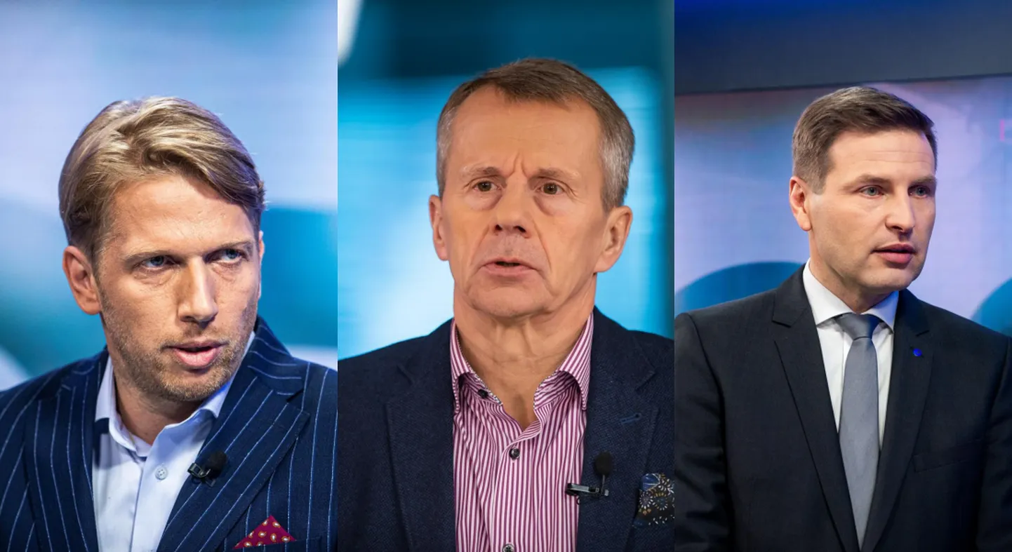 Jaanus Karilaid, Jürgen Ligi ja Hanno Pevkur. Elu24 kollaaž.