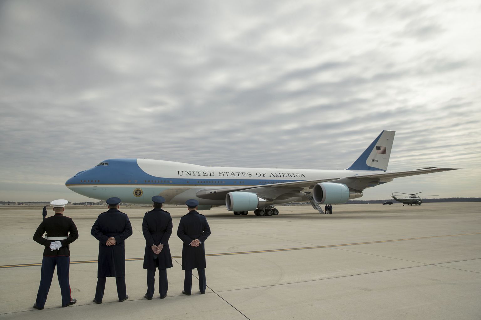 USA presidendilennuk Air Force One Andrewsi õhuväebaasis 17. veebruar 2017.