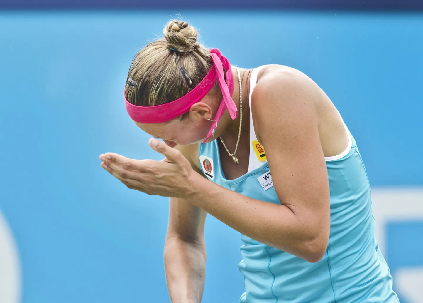 Yanina Wickmayer sai tänases mängus palliga näkku.