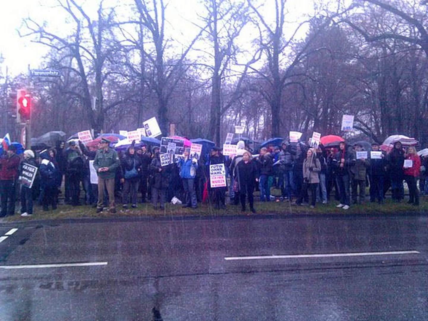 Митинг в Мюнхене против фальсификации российских выборов.