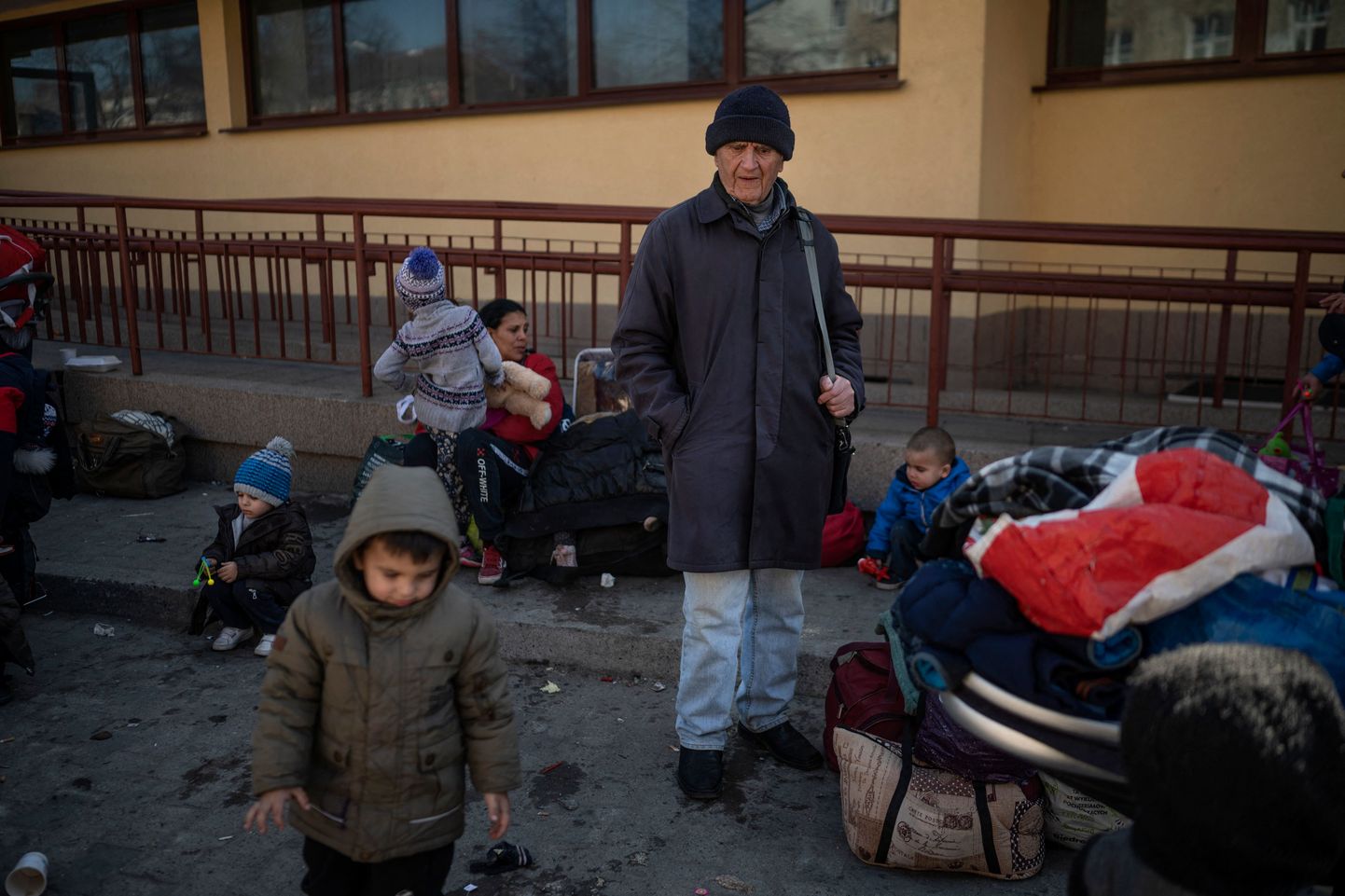 Ukraina sõjapõgenikud, kes on jõudnud Poola Przemysli.