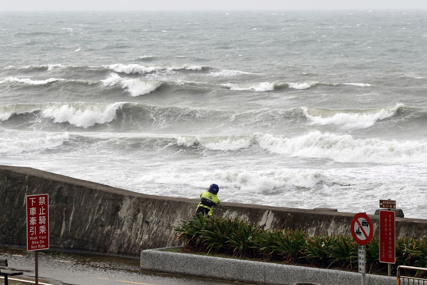 Taifuun Muifa Taiwani rannikul New Taipei linnas 12. septembril. Torm liigub edasi põhja suunas ning jõuab Hiina idarannikule kolmapäeval. EPA/RITCHIE B. TONGO