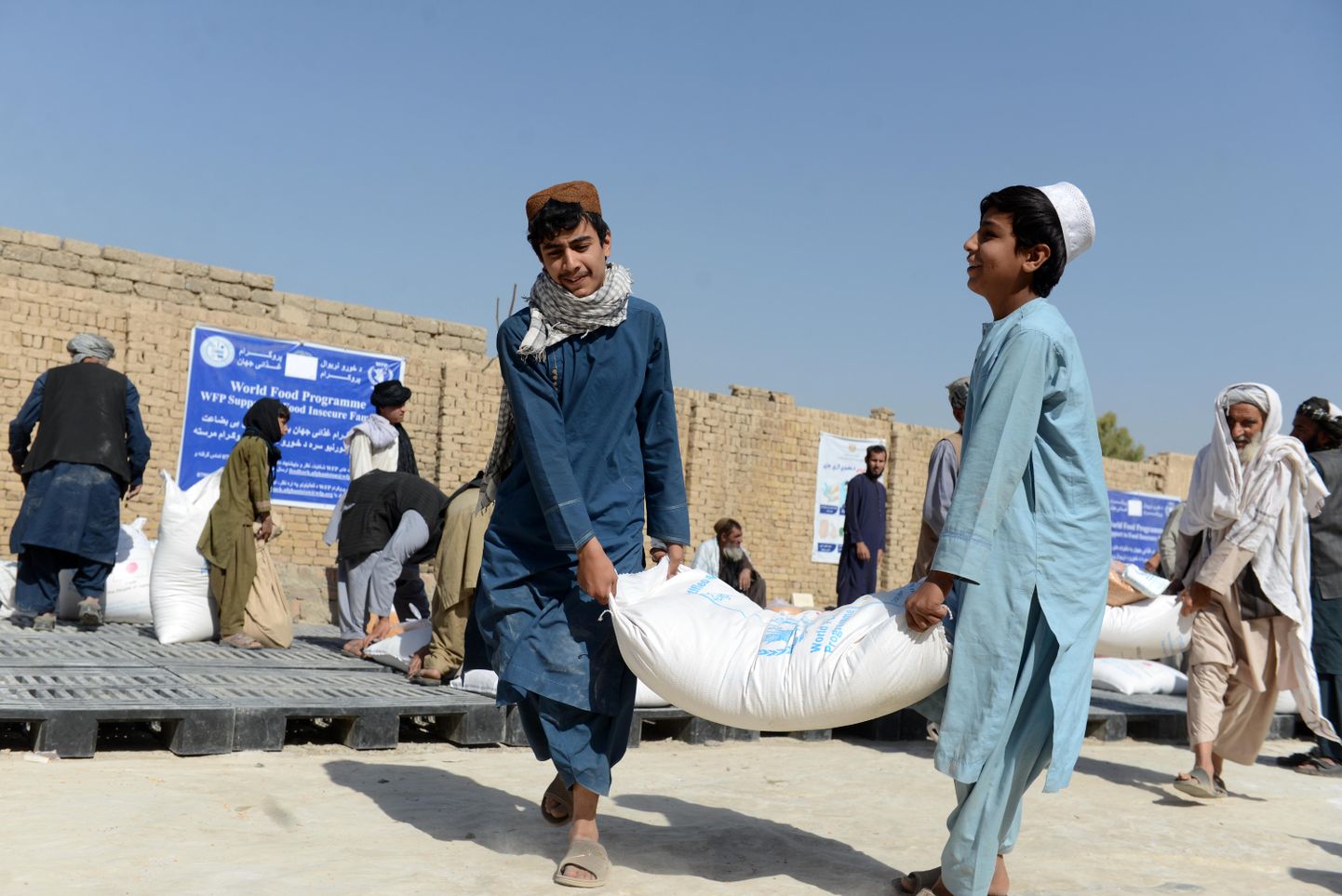 Humanitaarabi jagamine Afganistanis.