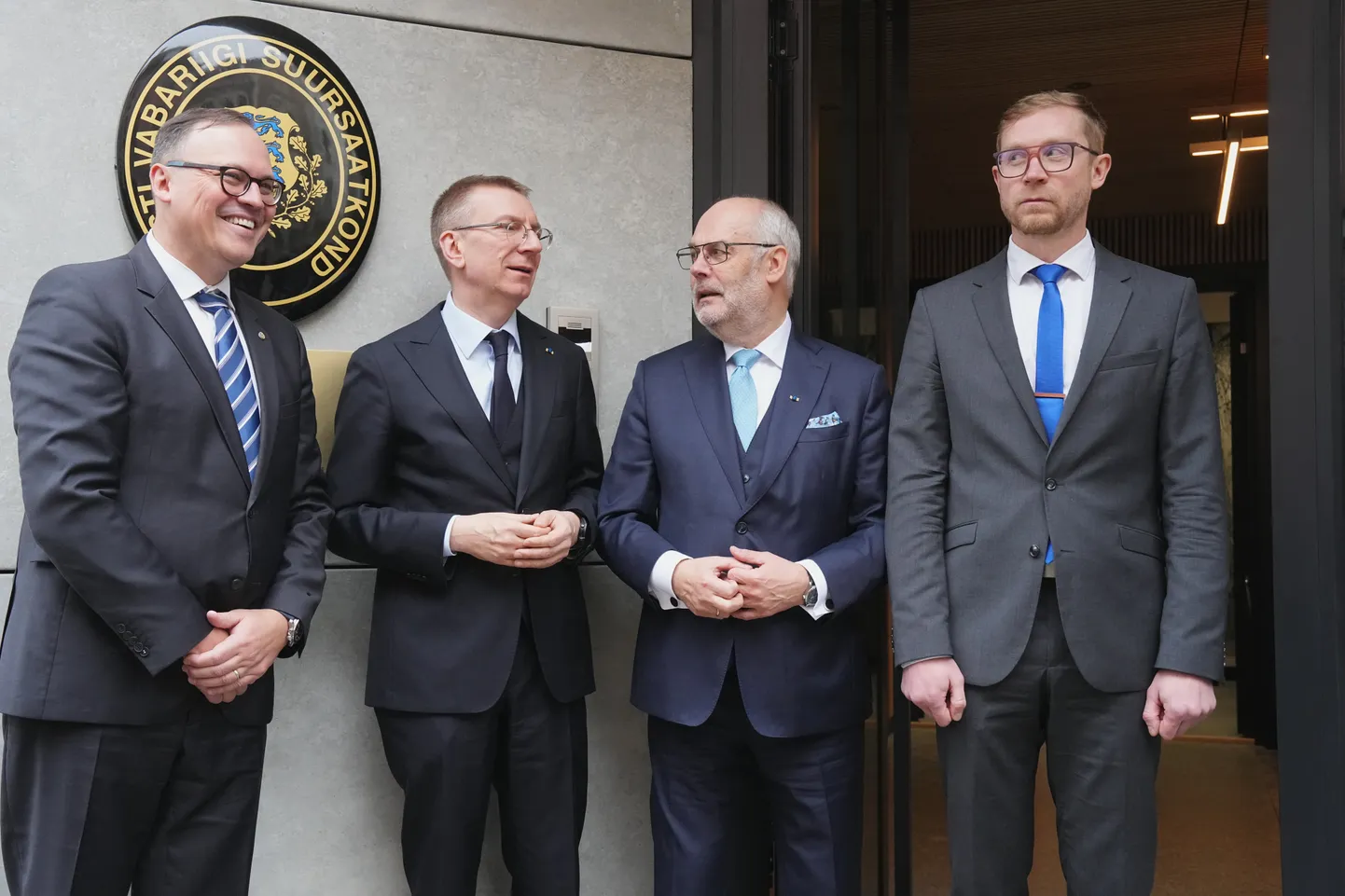 Igaunijas vēstniecības Latvijā jaunās ēkas atklāšanā Vecrīgā.