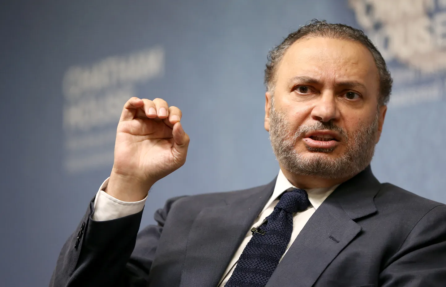 Araabia Ühendemiraatide välisminister Anwar Gargash kolmapäeval Londonis mõttekojas Chatham House.