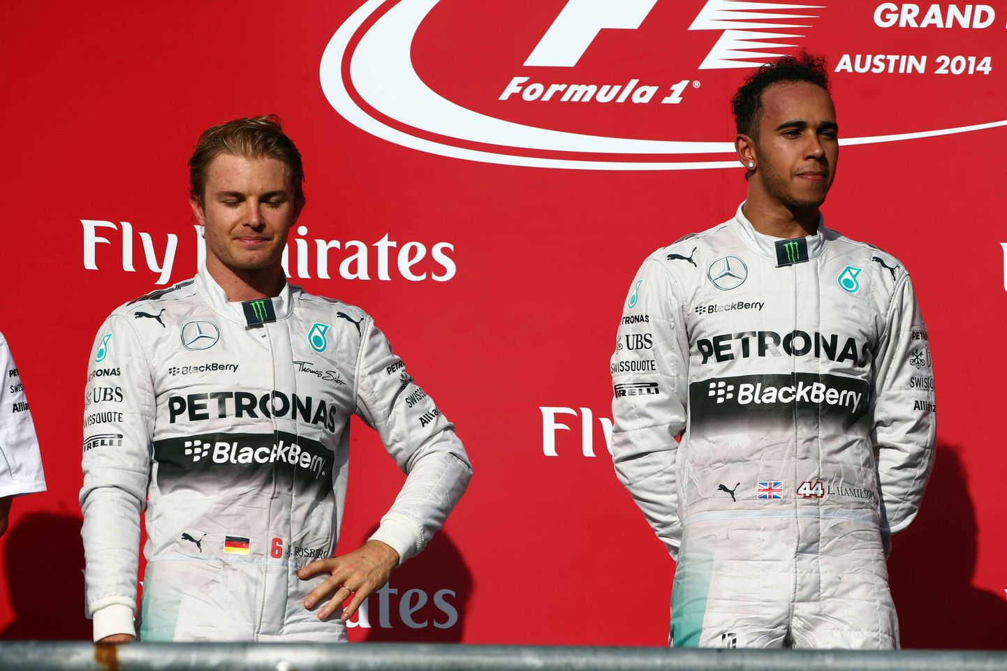 Lewis Hamilton (paremal) ja Nico Rosberg.