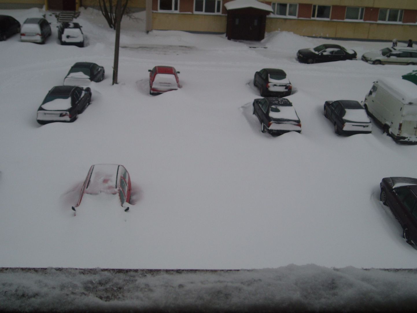 Olukord pärast lumetormi Tartus Annelinnas.