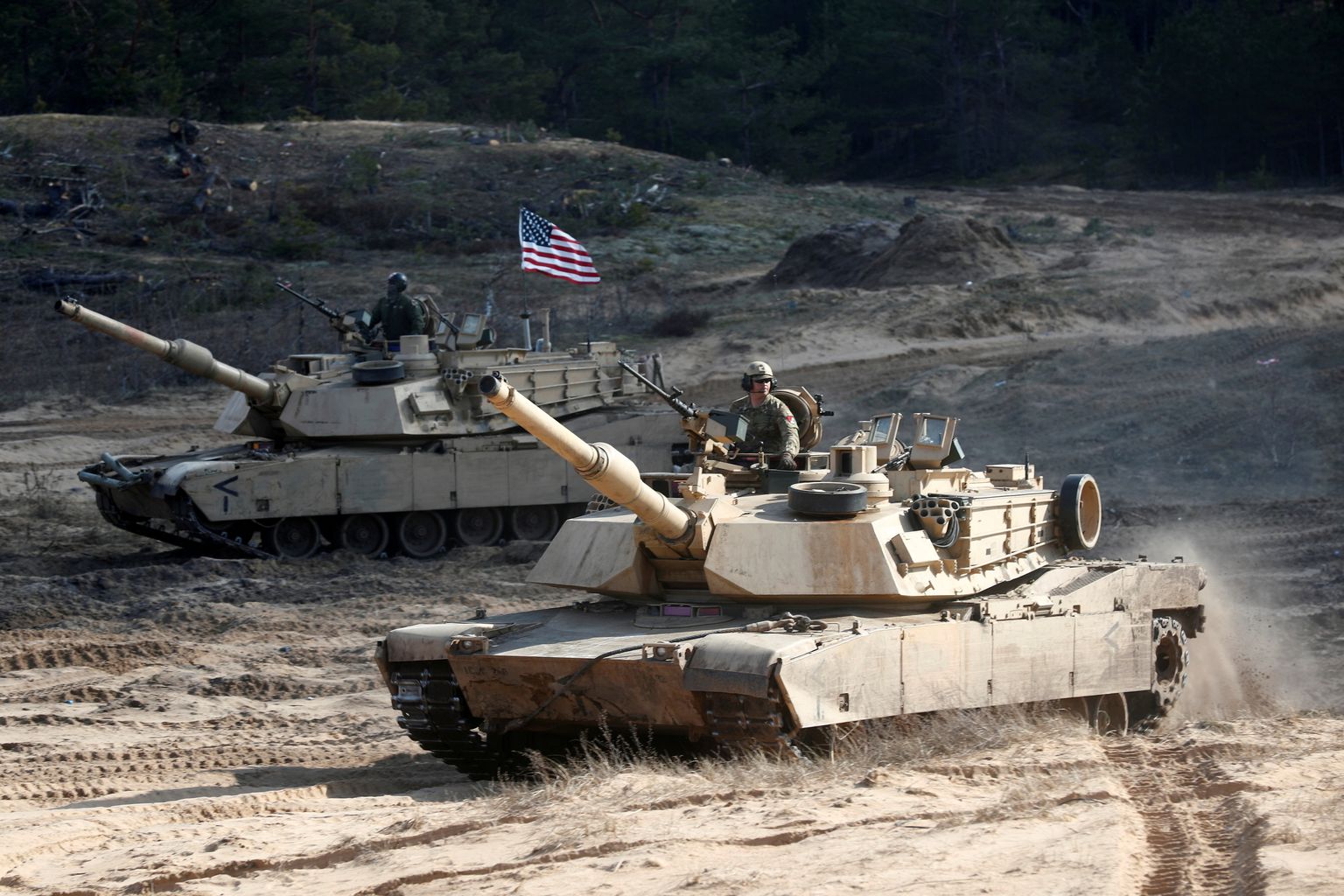 USA armee tank Abrams Lätis toimunud õppusel.